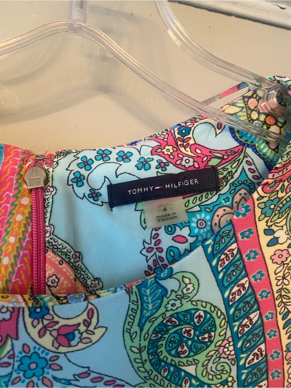 Tommy Hilfiger Pastel Paisley Shift Dress in Blue, Pink, Yellow - Picture 2 of 5